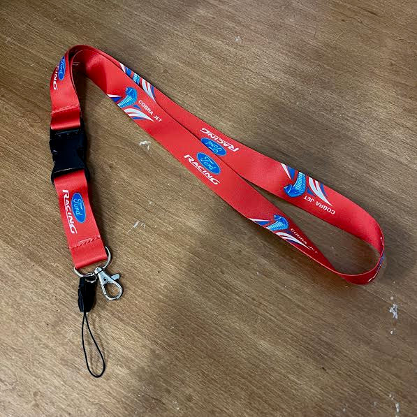 Red Nylon Cobra Jet Style Quick Disconnect Lanyard Keychain Key Holder 21" Long
