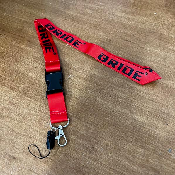 Red JDM Bride Style Keychain Lanyard Key Holder Nylon Keychain 21" Length