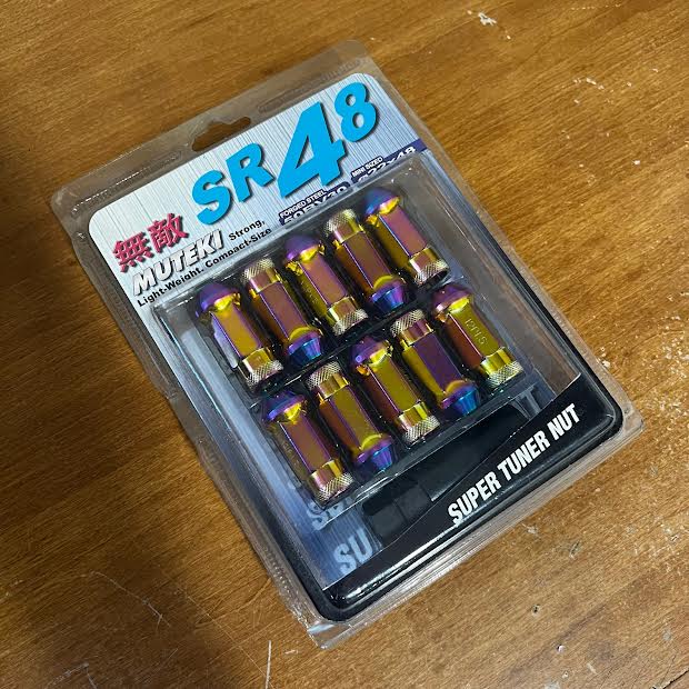 Muteki SR48 12x1.5 20pc Neochrome Extended Lug Nut Set 20pc For Honda Toyota