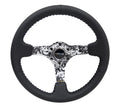 NRG 75mm Deep Dish 350MM Reinforced Black Leather Digicamo Center Steering Wheel