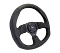 NRG Deep Dish 330MM Reinforced Black Leather D Shape 3 Spoke Steering Wheel