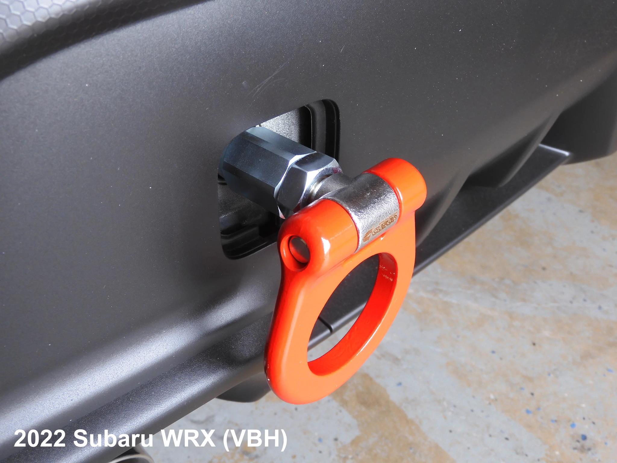 Cusco 693017R Bolt On Red Rear Tow Hook Kit For 2015-2025 Subaru WRX And STI GV