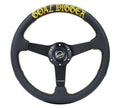 NRG GOAL DIGGER 350mm Blk Leather Gold Stitch Steering Wheel RST-037MB-PR-GD