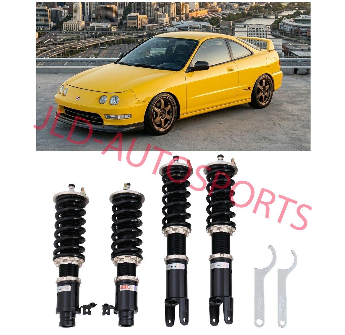 BC Racing BR Lower Coilover Shock Spring Kit For 94-01 Acura Integra (Rear Fork)