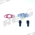 REV9 Aluminum Turbo Oil Feed Flange Built-in Restrictor .035" Hole Size -4 AN