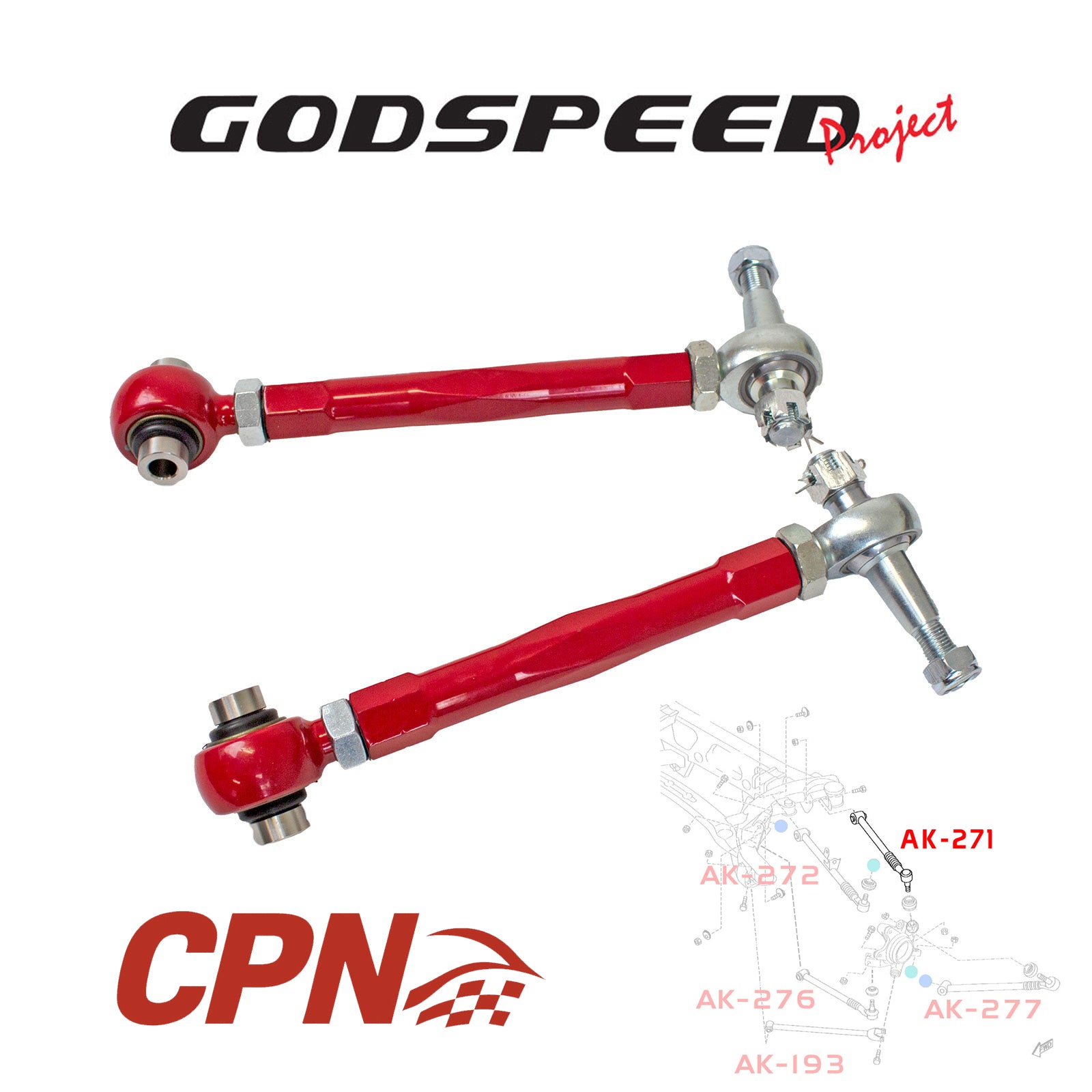 Godspeed Adjustable Rear Upper Trailing Arms for Mazda RX-8 (FE) 2004-2011