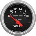 AUTO METER SPORT COMP 2 GAUGE: VOLTMETER 2-1/16" (52mm) 8-18V