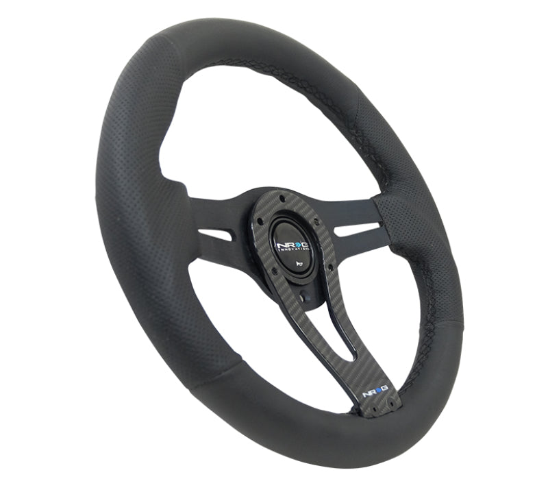 NRG 320MM Reinforced Black Carbon Fiber Center Steering Wheel 6 Hole Universal