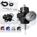 REV9 Power Black Fuel Pressure Regulator with Gauge Kit For Car Truck Universal