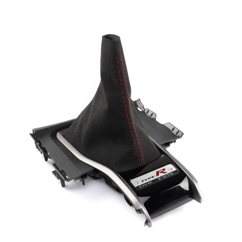 Hybrid Racing Black Suede Red Stitching Shift Boot Kit For 2016-2021 Honda Civic