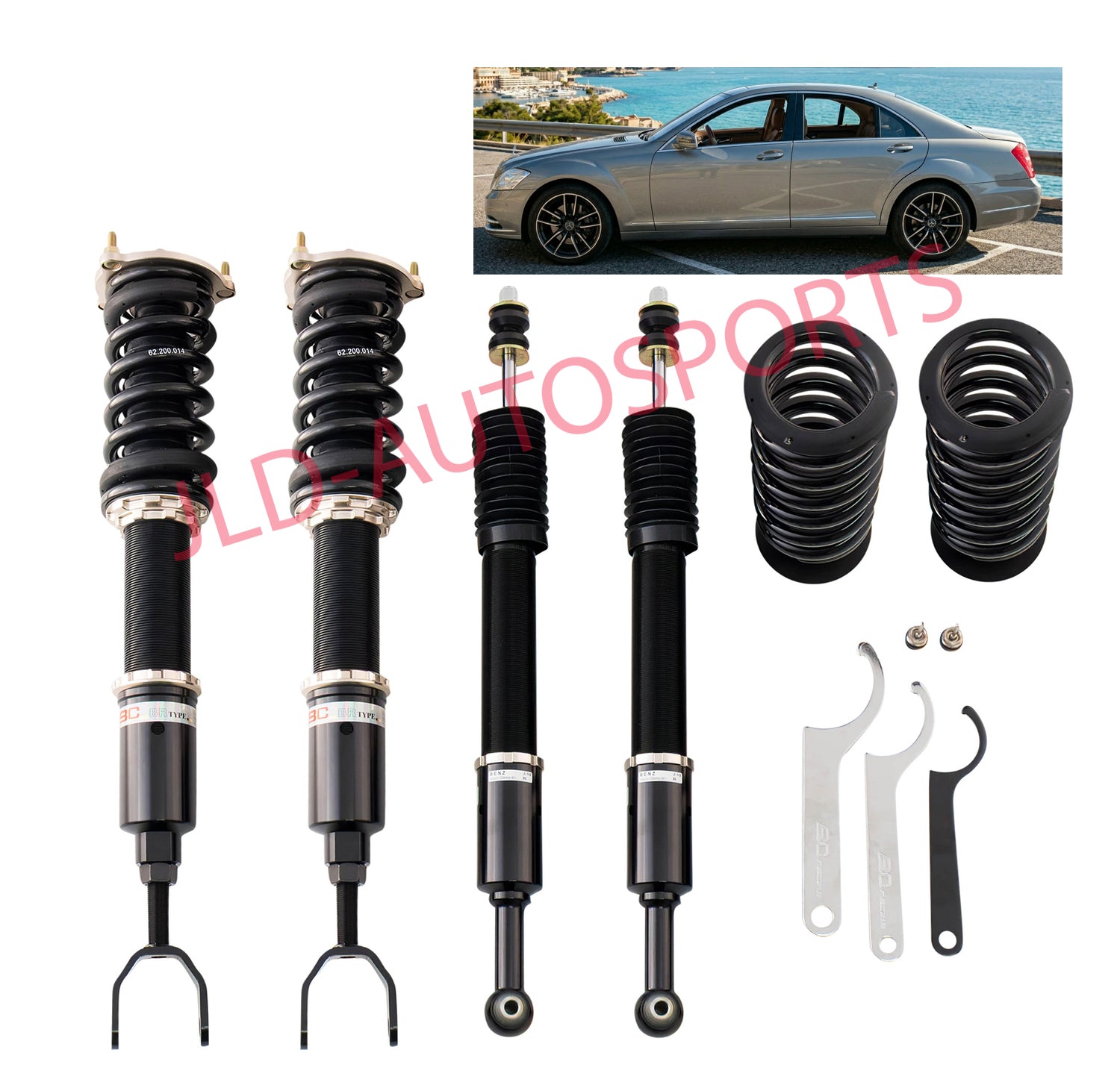 BC Racing Lowering Coilover Strut For 07-13 Mercedes S350 S500 S600 W221 - RWD