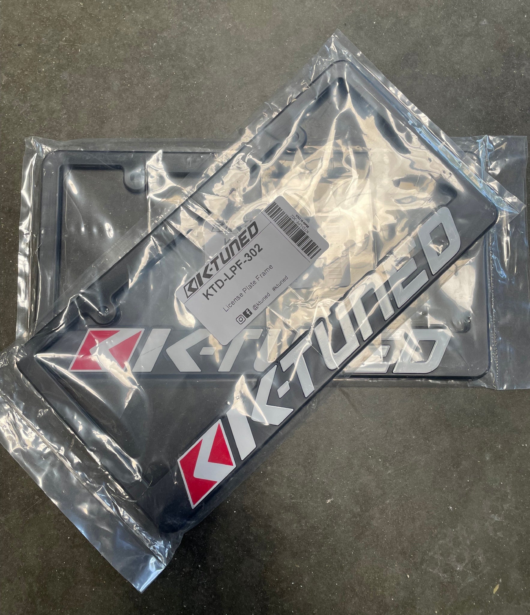 K-TUNED LICENSE PLATE FRAME - UNIVERSAL x2