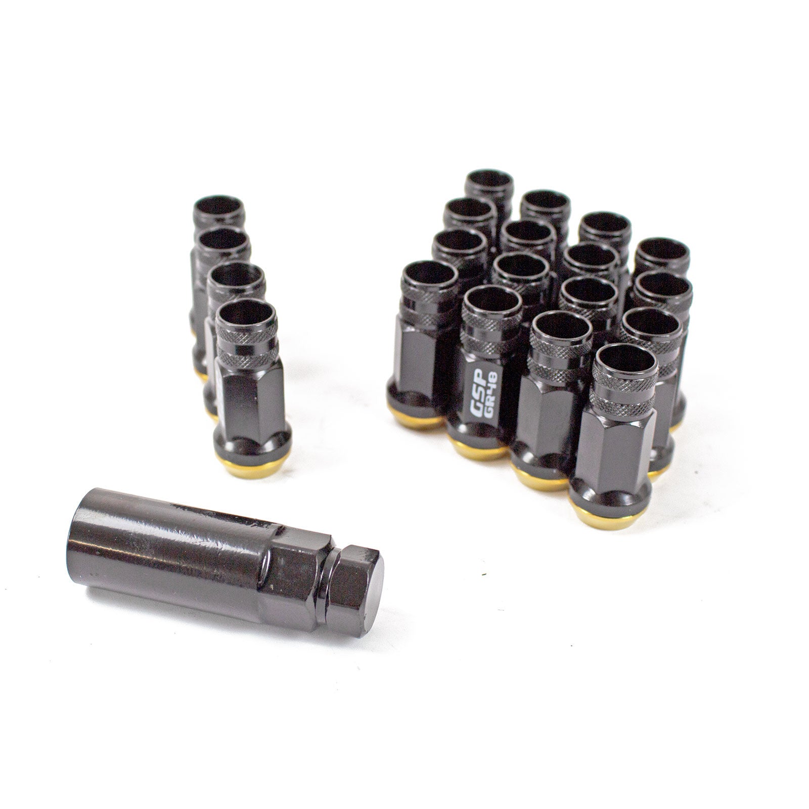 Godspeed Steel Black GR48 Steel Lug Nuts M12X1.25 With Spin Washer Universal