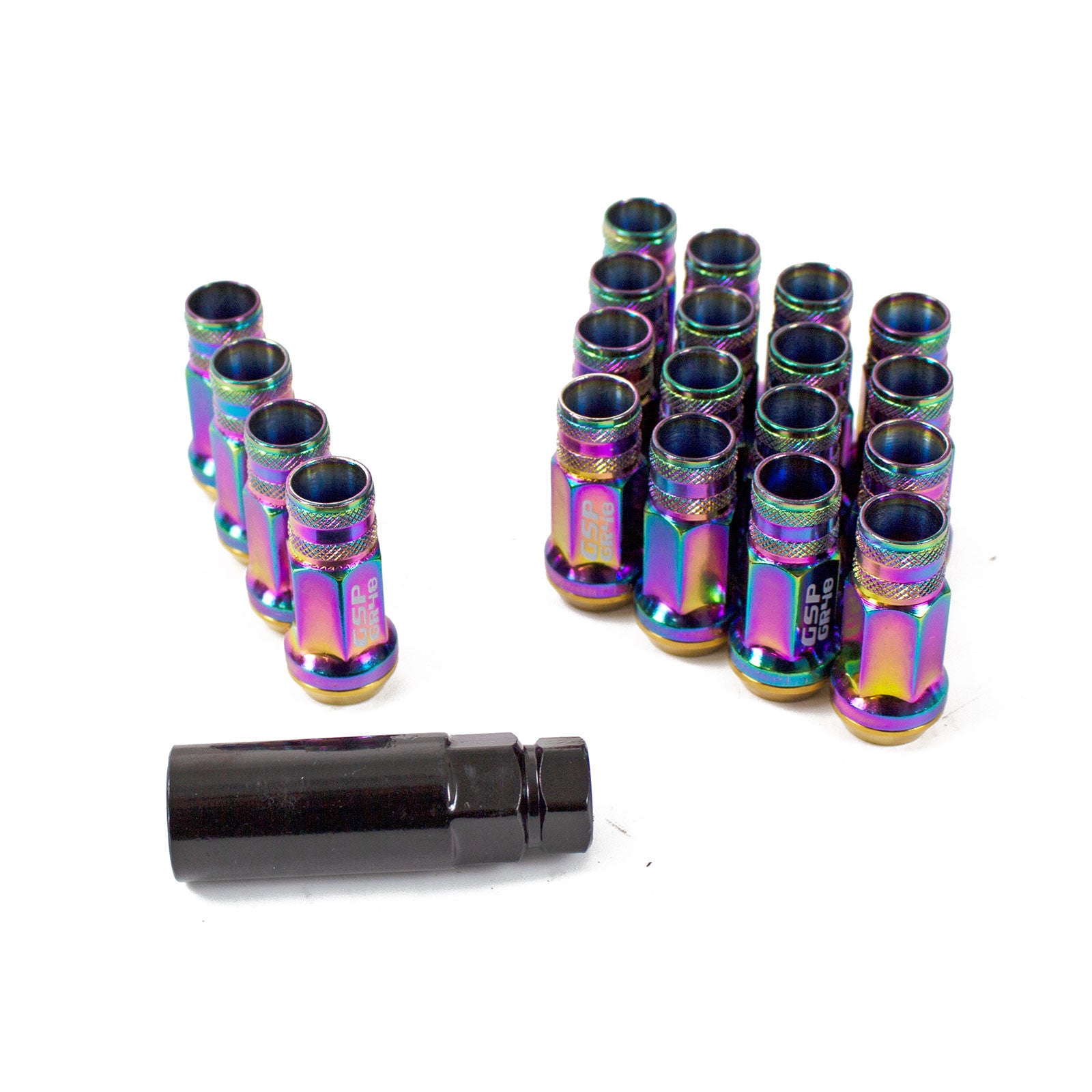 Godspeed Steel NeoChrome GR48 Steel Lug Nuts M12X1.5 With Spin Washer Universal