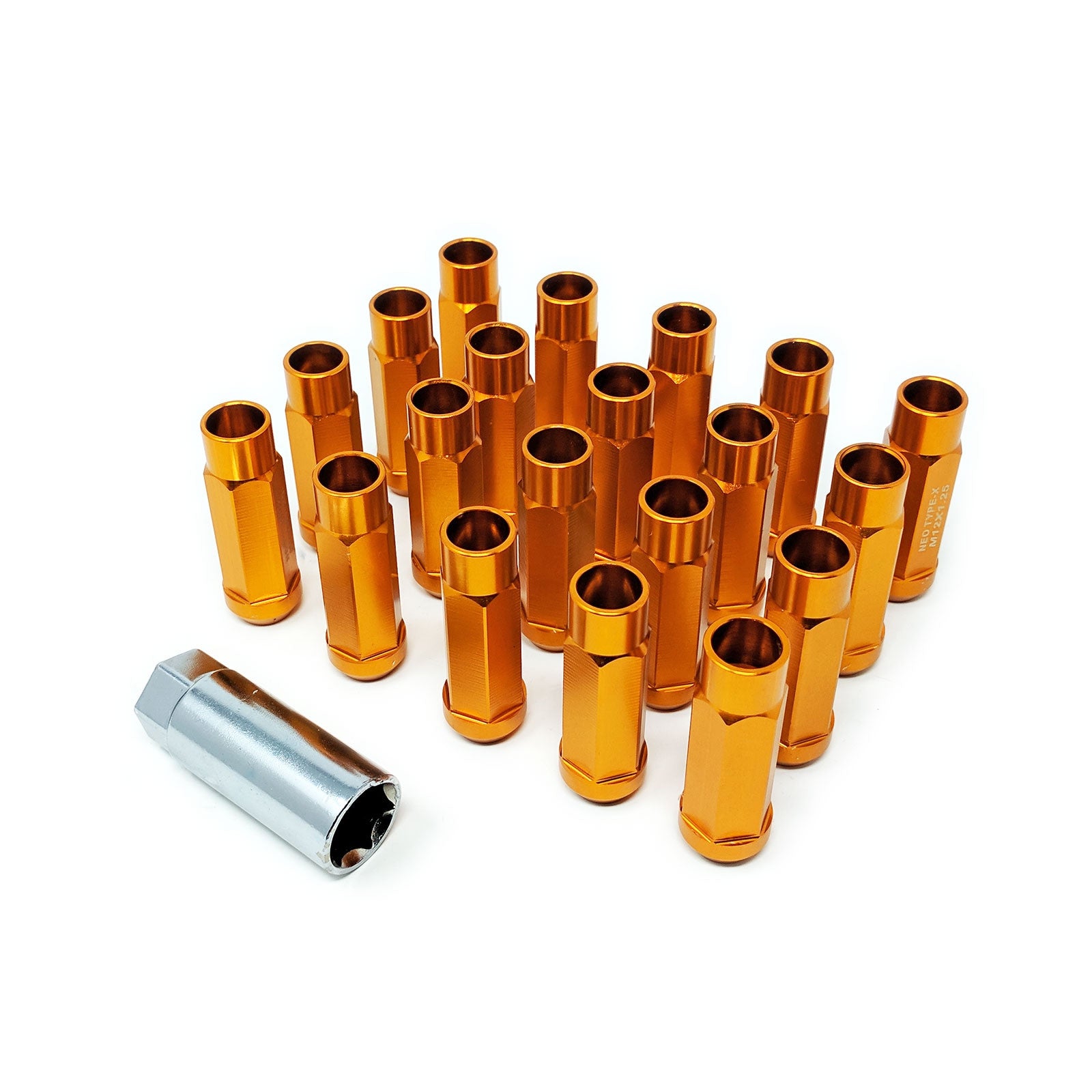 Godspeed Project Gold Type X 60mm Aluminum Lug Nut Set Universal 12x1.25 20PC