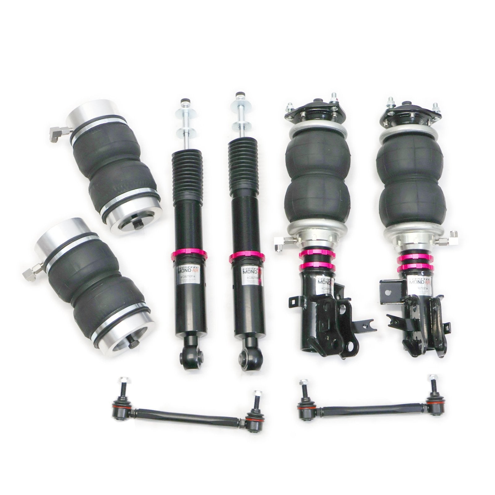 Godspeed Mono Air Suspension Shocks Struts Bags Kit For Honda Civic SI 2014-2015
