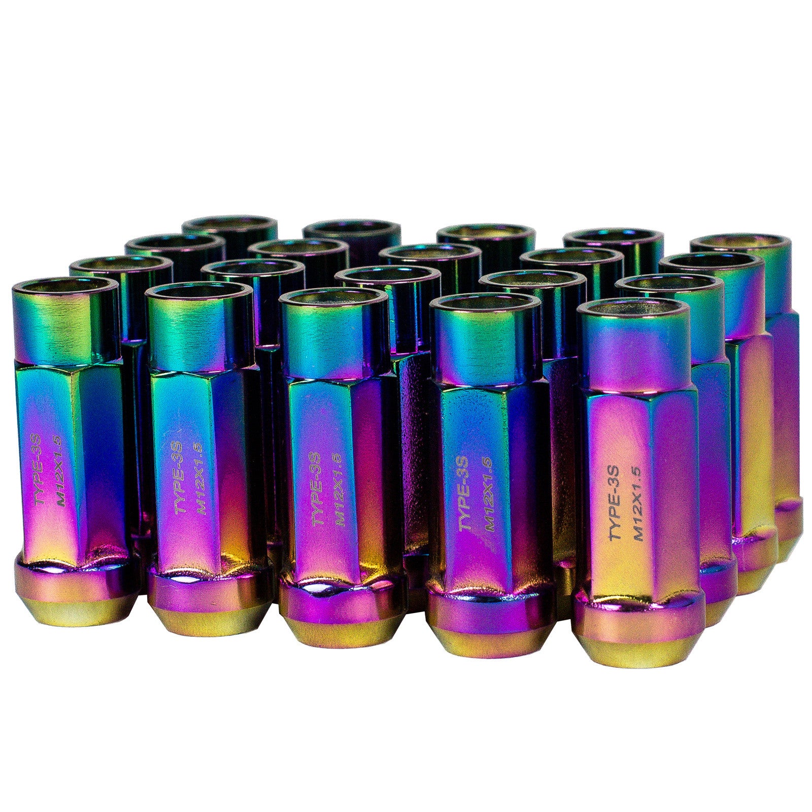 Godspeed Project Neochrome Type 3-X 55mm Steel Lug Nut 12X1.5 20p Set Universal