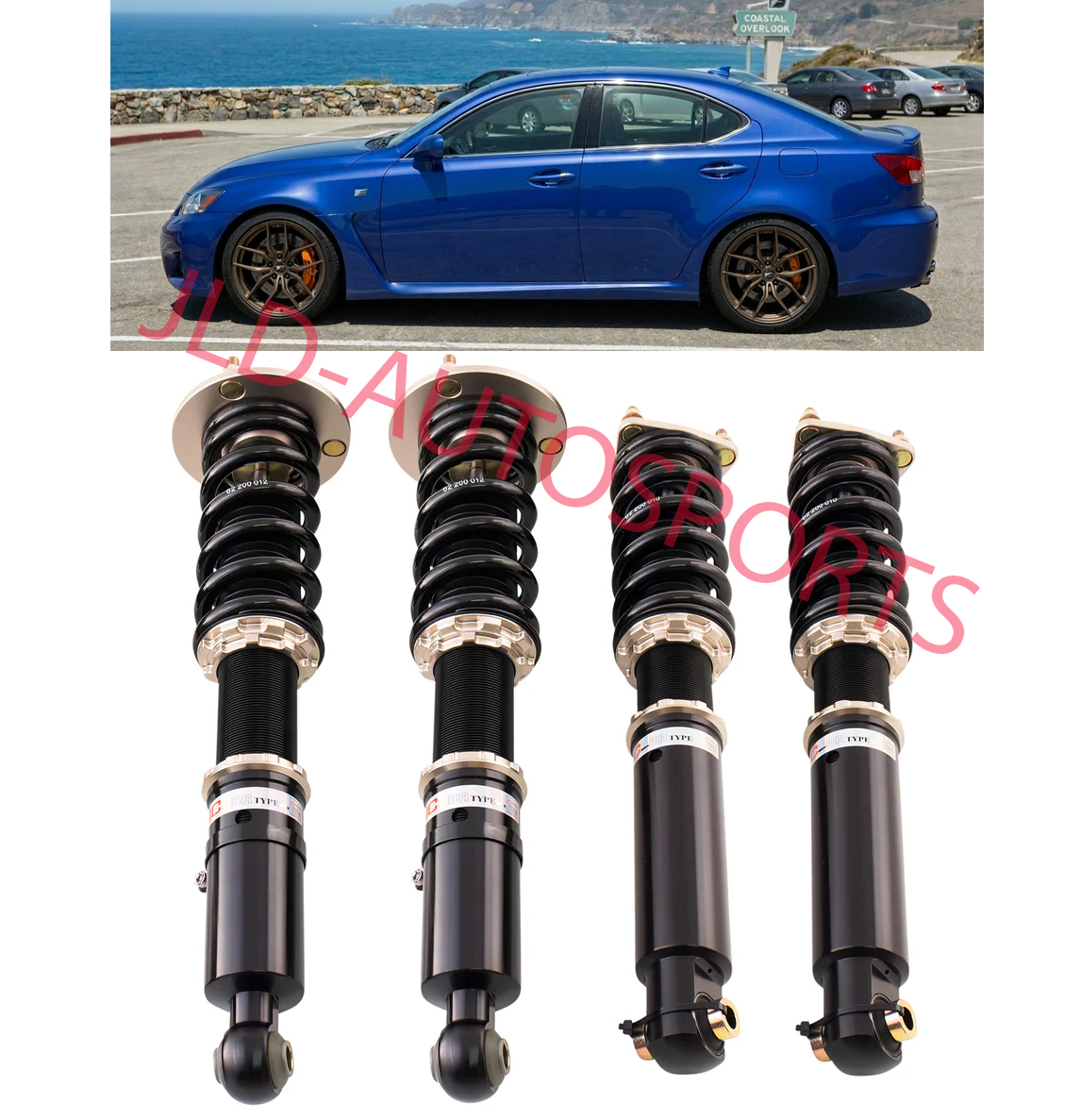 BC Racing BR Coilover Shock Spring Strut Kit For 2008-2015 Lexus IS-F (RWD)