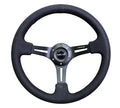 NRG Deep Dish 350MM Reinforced Black Alcantara Suede Black Center Steering Wheel