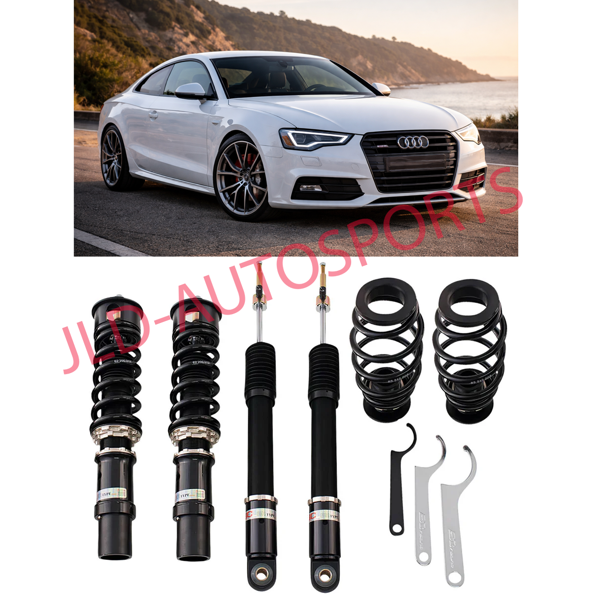 BC Racing BR Coilover Kit For 09-16 Audi A5 / S5 / RS5 (B8) - 30-Way Dampening