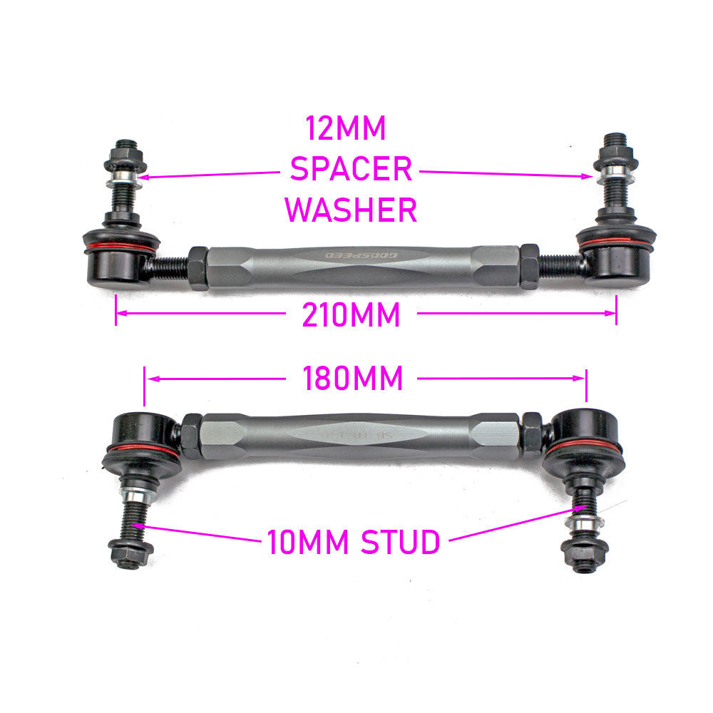Godspeed Adjustable Sway Bar End Links 180mm-210mm Universal Fits Car Truck