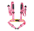 NRG Innovations Bolt On 4 Point Racing Seat Belt Harness Pink Universal 1 Belt