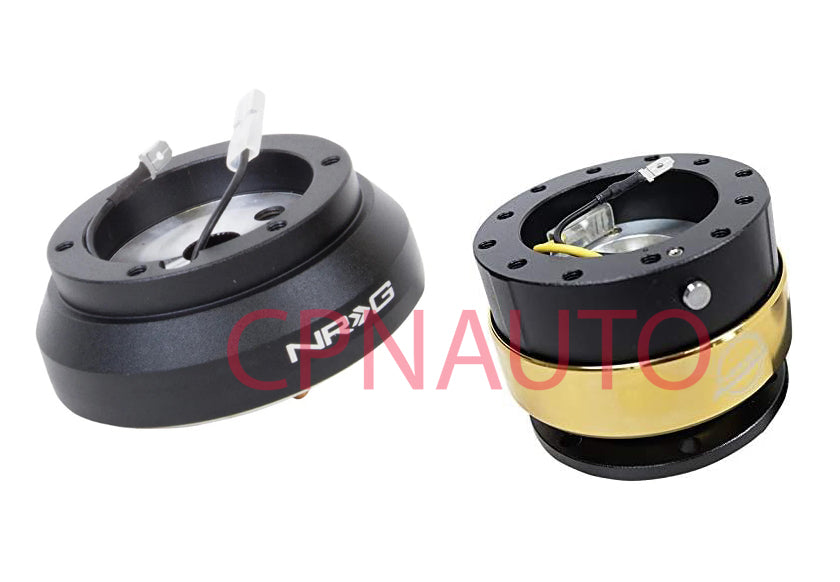 NRG HUB Adapter + 2.0 Black Gold Quick Release For Pulsar Sentra Infiniti G20