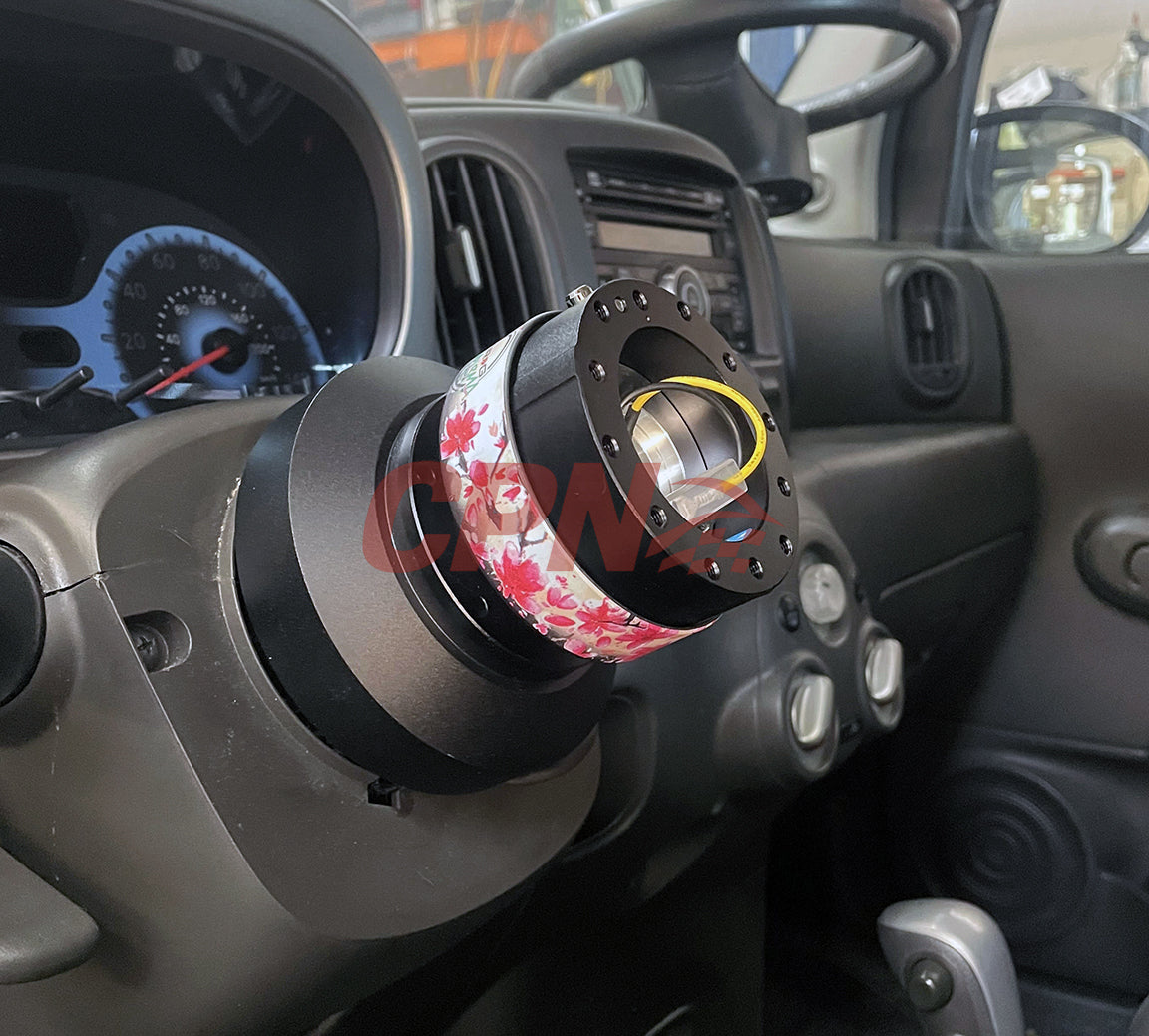 NRG 2.0 Steering Wheel Quick Release 6 Bolt - Black / Sakura Ring