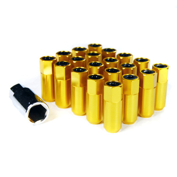 Godspeed Project Type 5 55mm Gold Aluminum Lug Nuts 20 pc Set M12X1.5 Universal
