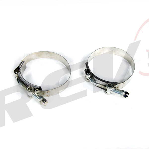 REV9 Stainless Steel Band T-Bolt Clamp Pair 2Pc 2" O.D. CLAMP-200 Exhaust Turbo