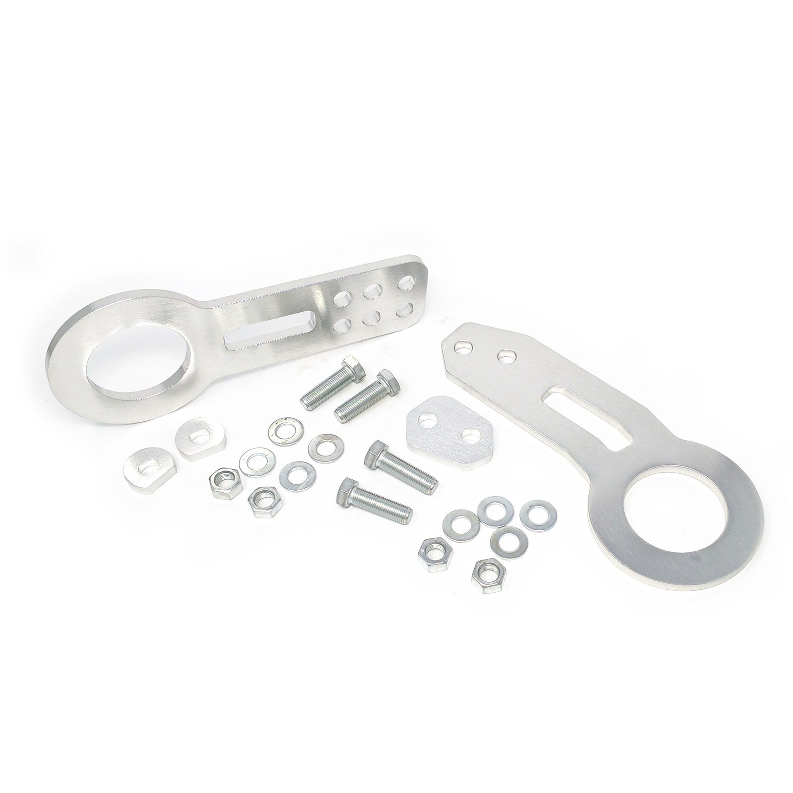 REV9 Silver Universal Aluminum CNC Tow Hook Set Front Rear TH-G1-001-SILVER