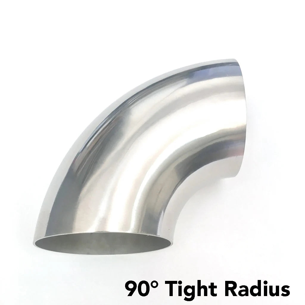 TiCon Titanium 90 Degree Tight Radius 4.0in OD 3.5in CLR 1.5mm WT For Car Truck