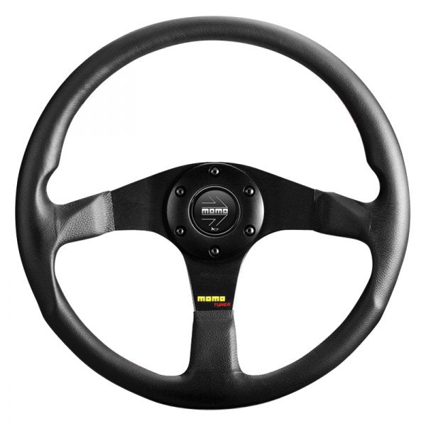 MOMO Tuner Street Steering Wheel Black Leather / Red Stitching 350mm - TUN35BK0B