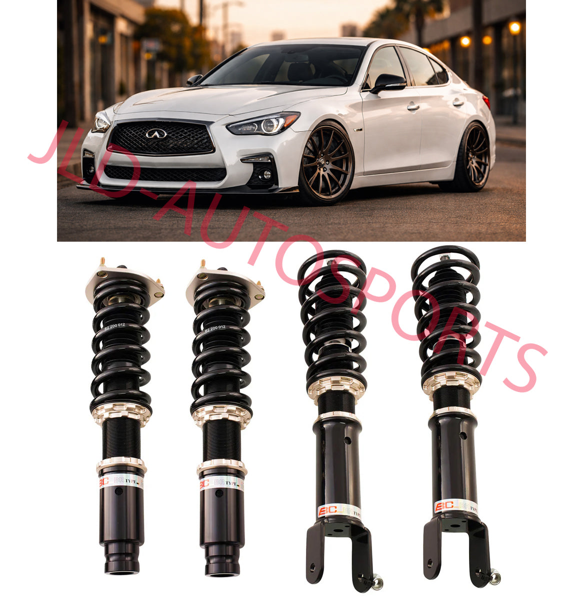 BC Racing BR Lowering Coilover Springs Set For 14-24 Infiniti Q50 (AWD W/O DDS)